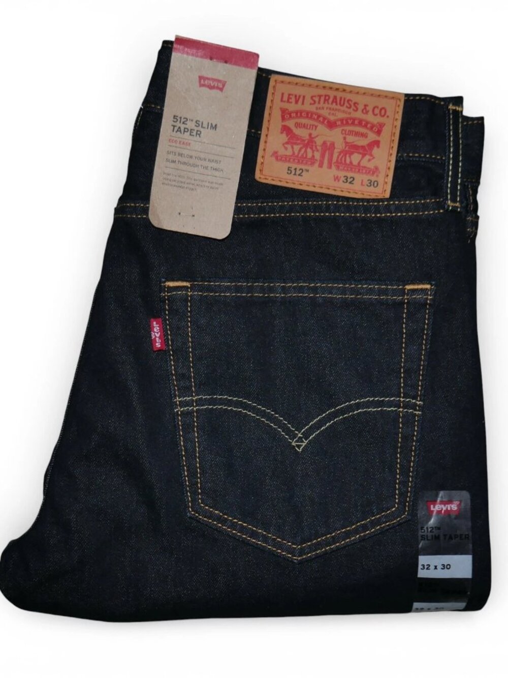 Levis 512 Men's Size 32x30 Dark Wash Jeans Denim Slim Taper Fit NWT
